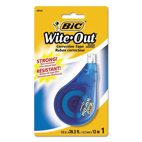 Bic - Correction Fluid & Tape Type: Correction Tape Non-Refillable Tape Size: 1/6 x 472" - Makers Industrial Supply