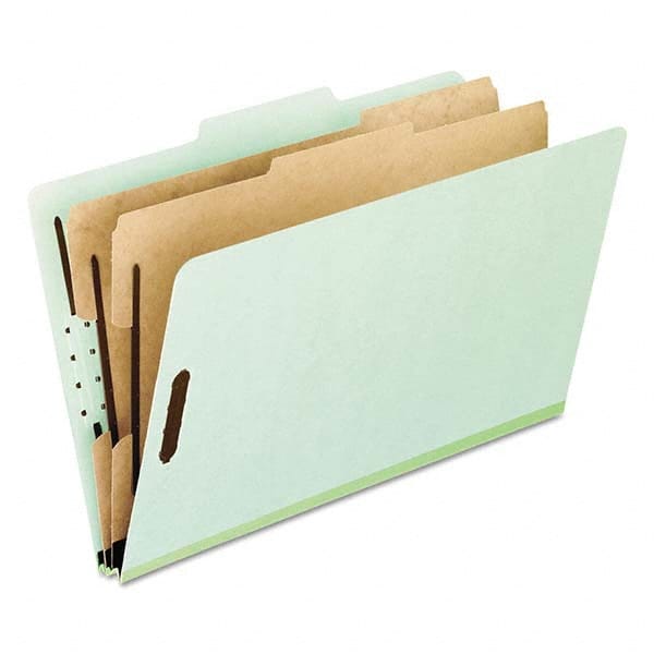 Pendaflex - File Folders, Expansion Folders & Hanging Files Folder/File Type: Classification Folders with Tob Tab Fastener Color: Green - Makers Industrial Supply