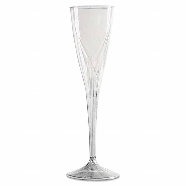 WNA - Classicware One-Piece Champagne Flutes, 5 oz, Clear, Plastic, 10/Pack - Makers Industrial Supply