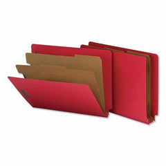 UNIVERSAL - File Folders, Expansion Folders & Hanging Files Folder/File Type: Classification Folders with Tob Tab Fastener Color: Red - Makers Industrial Supply