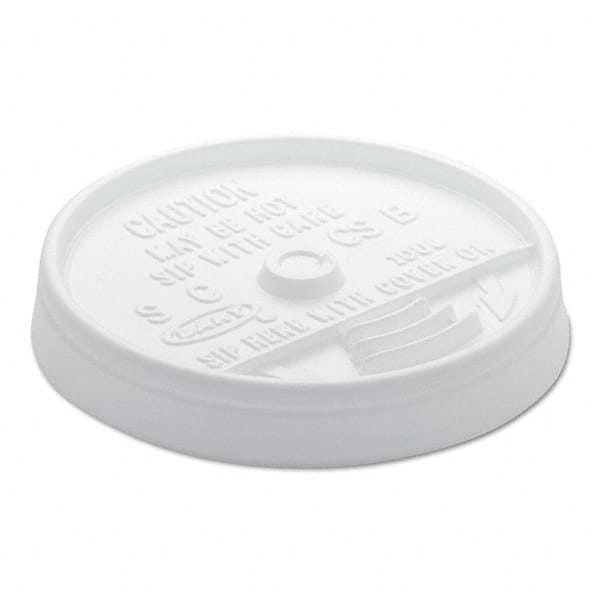 DART - Sip Thru Lids For 10, 12 oz Foam Cups, Plastic, White, 1000/Carton - Makers Industrial Supply