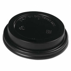 Boardwalk - Hot Cup Lids, Fits 10-20 oz Hot Cups, Black, 1000/Carton - Makers Industrial Supply