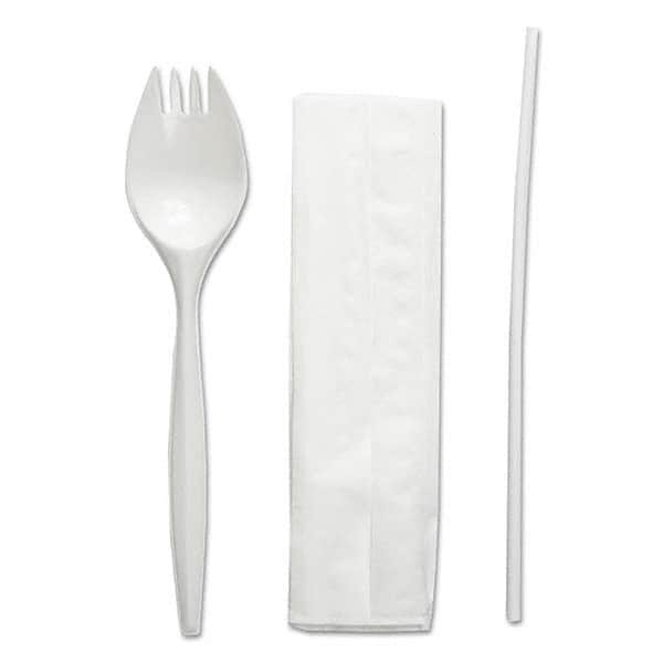 Boardwalk - School Cutlery Kit, Napkin/Spork/Straw, White, 1000/Carton - Makers Industrial Supply