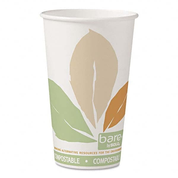 DART - Bare by Solo Eco-Forward PLA Paper Hot Cups, Leaf Design, 16 oz, 1000/Carton - Makers Industrial Supply