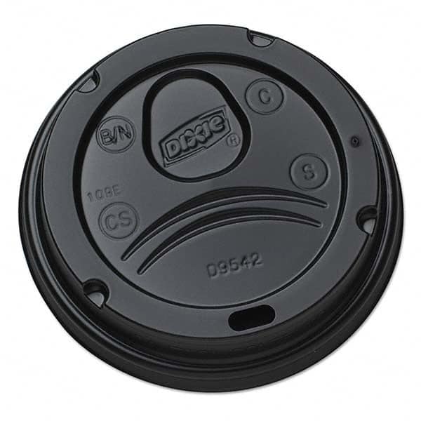 Dixie - Drink-Thru Lids for 10-20 oz Cups, Plastic, Black - Makers Industrial Supply