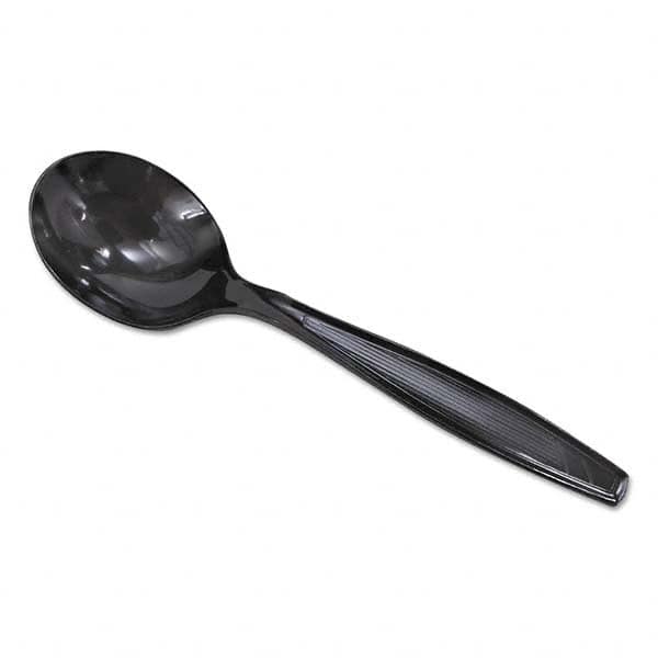 Dixie - Plastic Cutlery, Heavyweight Soup Spoons, 5 3/4", Black, 1000/Carton - Makers Industrial Supply