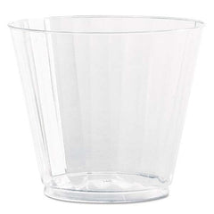 WNA - Classic Crystal Plastic Tumblers, 9 oz, Clear, Fluted, Squat, 12/Pack - Makers Industrial Supply