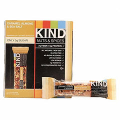 KIND - Snacks, Cookies, Candy & Gum Breakroom Accessory Type: Granola Bars Breakroom Accessory Description: Nuts and Spices Bar, Caramel Almond and Sea Salt, 1.4 oz Bar, 12/Box - Makers Industrial Supply