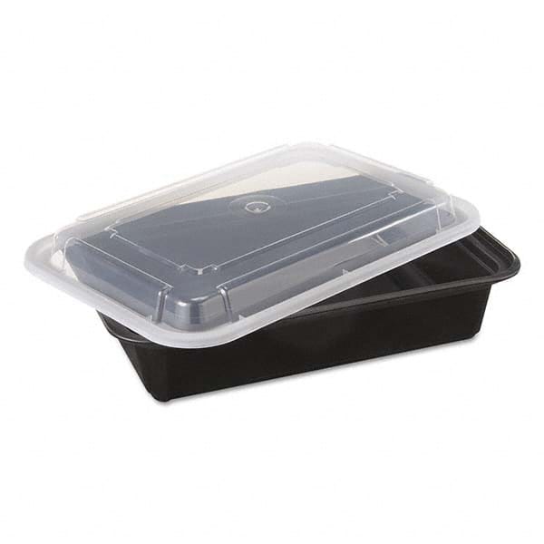 Pactiv - VERSAtainers, Black/Clear, 38 oz, 6w x 8 1/2d x 2h, 150/Carton - Makers Industrial Supply