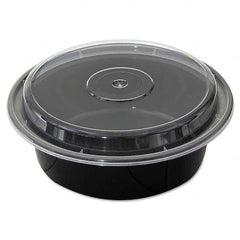 Pactiv - VERSAtainers, Black/Clear, 32 oz, 7" Diam x 2"H, 150/Carton - Makers Industrial Supply