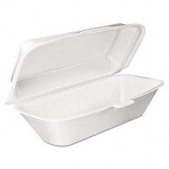 DART - Foam Hoagie Container with Removable Lid, 9-4/5 x 5-3/10 x 3-3/10, White, 125/Bag - Makers Industrial Supply