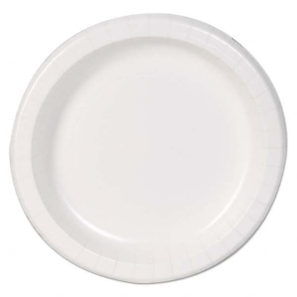 Dixie Basic - Basic Paper Dinnerware, Plates, White, 8.5" Diam, 125/Pack - Makers Industrial Supply