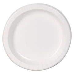 Dixie Basic - Basic Paper Dinnerware, Plates, White, 8.5" Diam, 125/Pack - Makers Industrial Supply