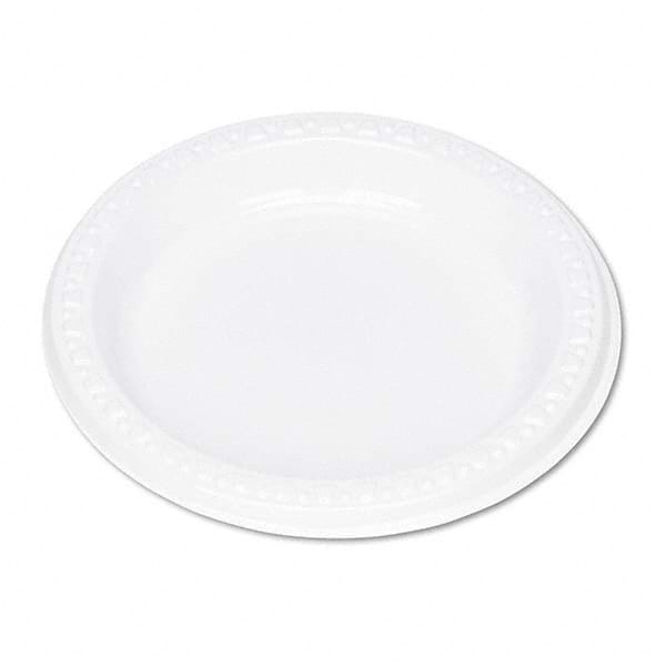 Tablemate Products - Plastic Dinnerware, Plates, 6" Diam, White, 125/Pack - Makers Industrial Supply