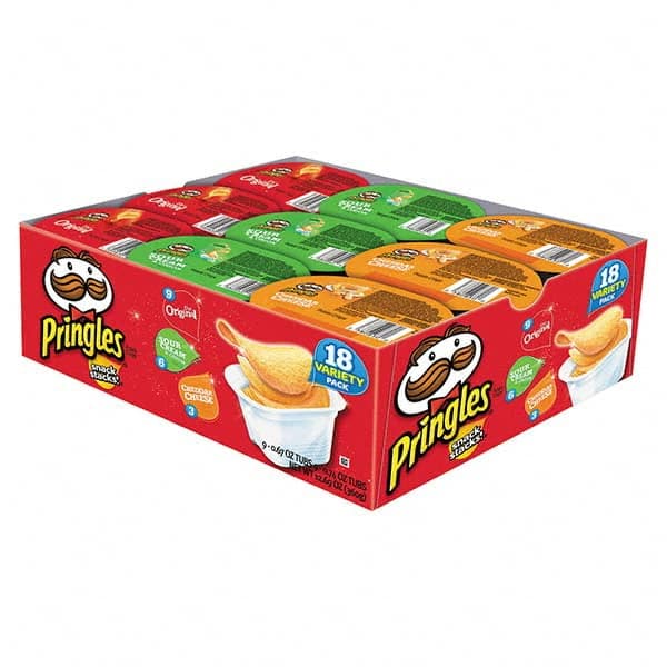 Pringles - Snacks, Cookies, Candy & Gum Breakroom Accessory Type: Potato Chips Breakroom Accessory Description: Potato Chips, Variety Pack, 0.74 oz Canister, 18/Box - Makers Industrial Supply