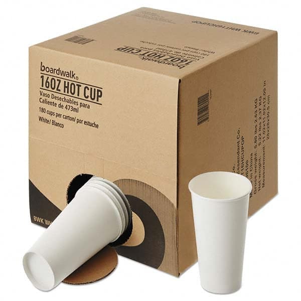 Boardwalk - Convenience Pack Paper Hot Cups, 16 oz, White, 180/Carton - Makers Industrial Supply