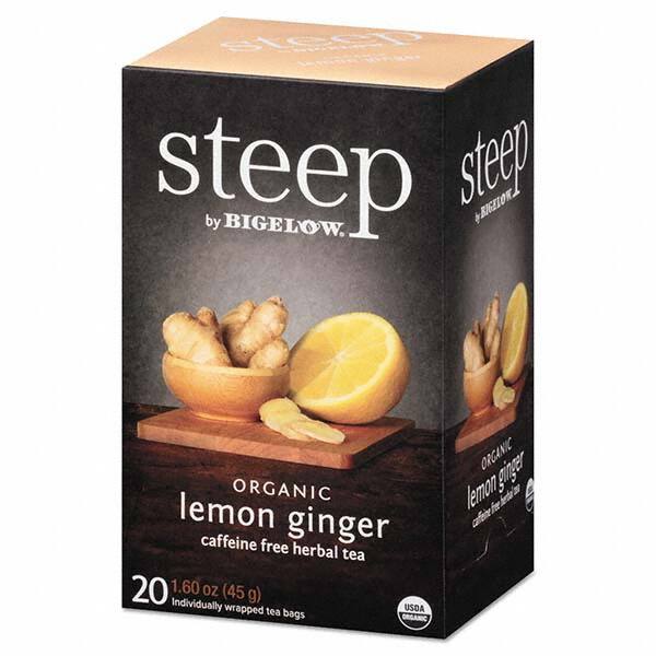 Bigelow - Coffee, Tea & Accessories Breakroom Accessory Type: Tea Bags Breakroom Accessory Description: Steep Tea, Lemon Ginger, 1.6 oz Tea Bag, 20/Box - Makers Industrial Supply