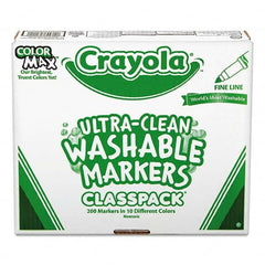 Crayola - Markers & Paintsticks Type: Marker Color: Black; Blue; Brown; Gray; Green; Orange; Pink; Red; Violet; Yellow - Makers Industrial Supply