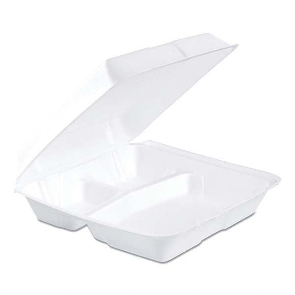 DART - Foam Container, Hinged Lid, 3-Comp, 9 1/2 x 9 1/4 x 3, 200/Carton - Makers Industrial Supply