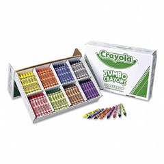 Crayola - Markers & Paintsticks Type: All Purpose Wax Crayon Color: Black; Blue; Brown; Green; Orange; Red; Violet; Yellow - Makers Industrial Supply