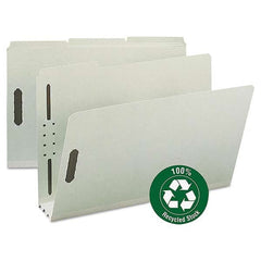 SMEAD - File Folders, Expansion Folders & Hanging Files Folder/File Type: Classification Folders with Tob Tab Fastener Color: Green - Makers Industrial Supply