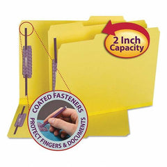 SMEAD - File Folders, Expansion Folders & Hanging Files Folder/File Type: File Folders with Top Tab Fastener Color: Yellow - Makers Industrial Supply