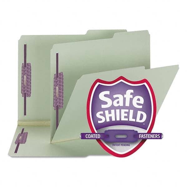 SMEAD - File Folders, Expansion Folders & Hanging Files Folder/File Type: File Folders with Top Tab Fastener Color: Green - Makers Industrial Supply