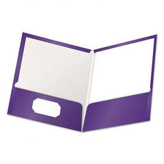 OXFORD - File Folders, Expansion Folders & Hanging Files Folder/File Type: Pocket Folders Color: Purple - Makers Industrial Supply