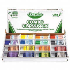 Crayola - Markers & Paintsticks Type: All Purpose Wax Crayon Color: Black; Blue; Brown; Green; Orange; Red; Violet; Yellow - Makers Industrial Supply