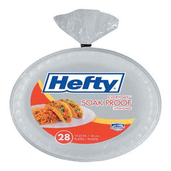 Hefty - Soak Proof Tableware, Foam Plates, 10-1/4" Diam, White, 28/Pack - Makers Industrial Supply