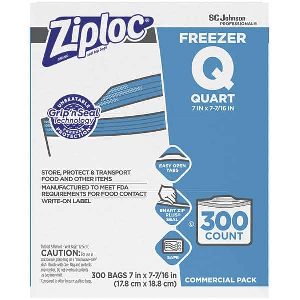 Ziploc - Reclosable Food & Sandwich Bags Volume Capacity: 1 Qt. Width (Inch): 7 - Makers Industrial Supply