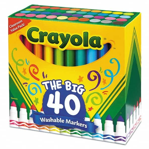 Crayola - Markers & Paintsticks Type: Washable Marker Color: Assorted - Makers Industrial Supply