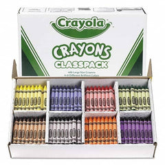 Crayola - Markers & Paintsticks Type: All Purpose Wax Crayon Color: Black; Blue; Brown; Green; Orange; Red; Violet; Yellow - Makers Industrial Supply