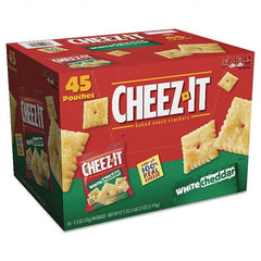 Sunshine - Snacks, Cookies, Candy & Gum Breakroom Accessory Type: Crackers Breakroom Accessory Description: Cheez-it Crackers, 1.5 oz Bag, White Cheddar, 45/Carton - Makers Industrial Supply