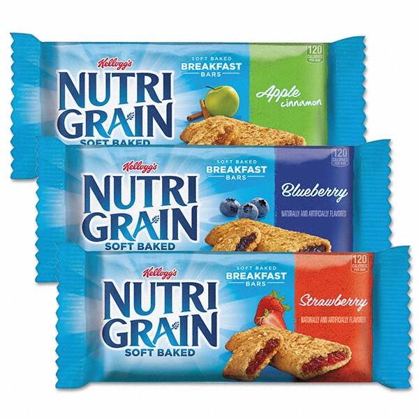 Kellogg's - Snacks, Cookies, Candy & Gum Breakroom Accessory Type: Cereal Bar Breakroom Accessory Description: Nutri-Grain Cereal Bars, Asstd: Apple, Blueberry, Strawberry, 1.3oz Bar, 48/Ctn - Makers Industrial Supply