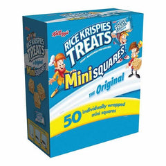 Kellogg's - Snacks, Cookies, Candy & Gum Breakroom Accessory Type: Snack Breakroom Accessory Description: Rice Krispies Treats, Mini Squares, 0.39 oz, 50/Box - Makers Industrial Supply