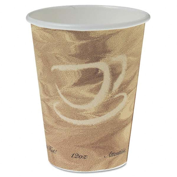 DART - Mistique Polycoated Hot Paper Cup, 12 oz, Printed, Brown, 50/Bag - Makers Industrial Supply