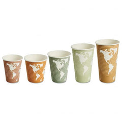 ECO PRODUCTS - World Art Renewable/Compostable Hot Cups, 8 oz, Plum, 50/Pack - Makers Industrial Supply