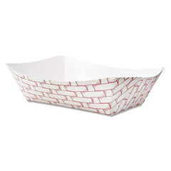 Boardwalk - Paper Food Baskets, 3lb Capacity, Red/White, 500/Carton - Makers Industrial Supply