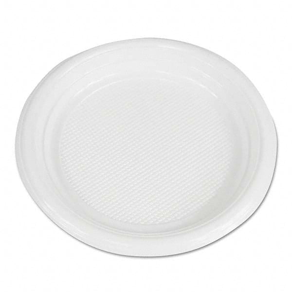 Boardwalk - Hi-Impact Plastic Dinnerware, Plate, 6" Diam, White, 1000/Carton - Makers Industrial Supply