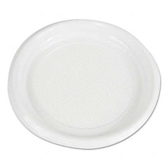 Boardwalk - Hi-Impact Plastic Dinnerware, Plate, 9" Diam, White, 500/Carton - Makers Industrial Supply