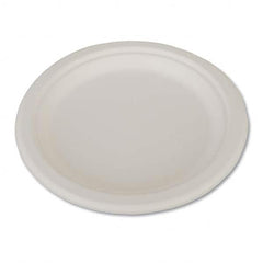 SCT - ChampWare Heavyweight Bagasse Dinnerware, Plate, 9", White, 500/Carton - Makers Industrial Supply