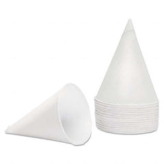 Konie - Rolled Rim, Poly Bagged Paper Cone Cups, 4.5 oz, White, 5000/Carton - Makers Industrial Supply