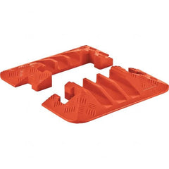 Checkers - 1 2-Piece 3 8' OAL 2-1/4 Max Cable Diam Yellow & Orange On Floor Cable Cover - Makers Industrial Supply