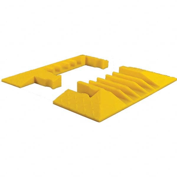 Checkers - 1 2-Piece 5 8' OAL 1-1/4 Max Cable Diam Yellow On Floor Cable Cover - Makers Industrial Supply