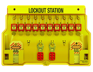 Padllock Wall Station - 22 x 22 x 1-3/4''-With (20) Xenoy Padlocks - Makers Industrial Supply