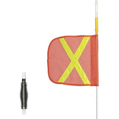 Checkers - Marking Flags Type: Warning Whip Flag w/Light Message or Pattern: Reflective X - Makers Industrial Supply