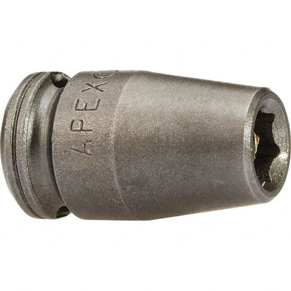 Impact Socket: 1/4″ Drive, Square Drive 6-Point, 22.2 mm OAL, Satin