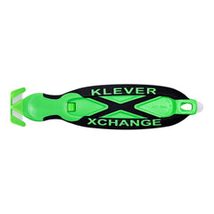 Klever Innovations - Utility Knives, Snap Blades & Box Cutters; Type: Safety Blade ; Blade Type: Concealed ; Number of Blades Included: 1 ; Number of Blades: 1 ; Handle Material: Plastic ; Color: Green - Exact Industrial Supply