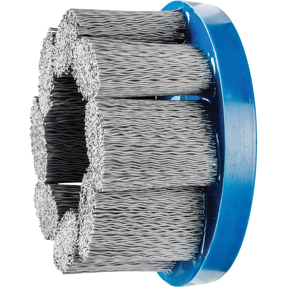 PFERD - Disc Brushes; Outside Diameter (Inch): 4 ; Grit: 320 ; Abrasive Material: Silicon Carbide ; Brush Type: Crimped ; Connector Type: Arbor ; Arbor Hole Size (Inch): 7/8 - Exact Industrial Supply